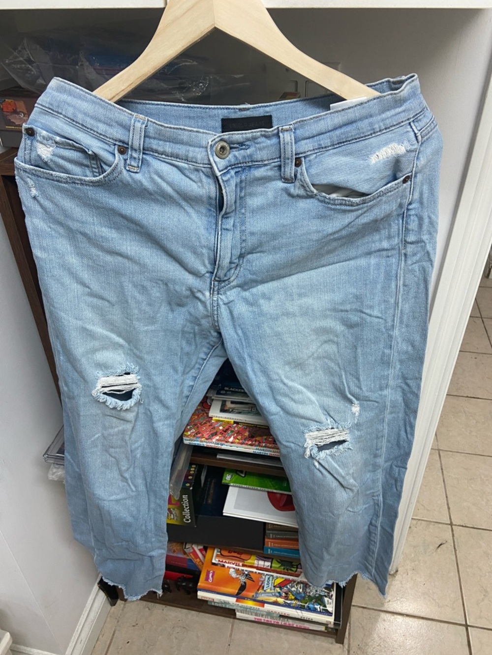 Uniqlo Light Blue Distressed Relaxed Jeans